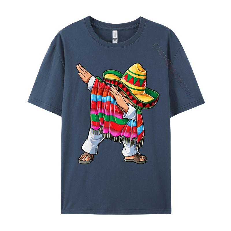 Dabbing Mexican Poncho Cinco de Mayo Men Sombrero Dab Hot Sale Mens T Shirt Premium Cotton Family Tops Shirt Funny Men Tshirt