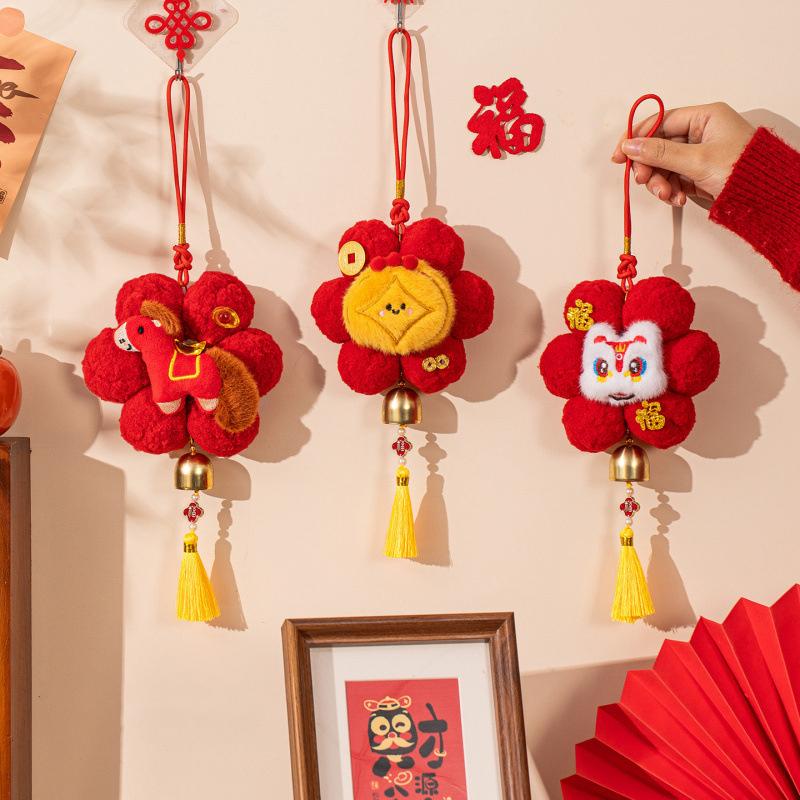 New Year Decoration Pendant 2026 Horse Year Hanging Ornament Chinese Spring Festival Tassel Pendant 3D Honeycomb Pendants Decor