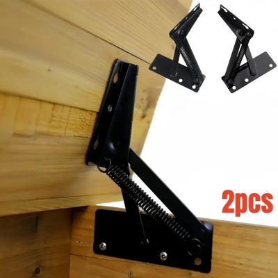 2 Piezas Bisagras de Resorte de Acero de Alta Resistencia | Bisagras Negras de 80° con Elevación para Puertas de Gabinete Cama Sofá Superficie de Muebles