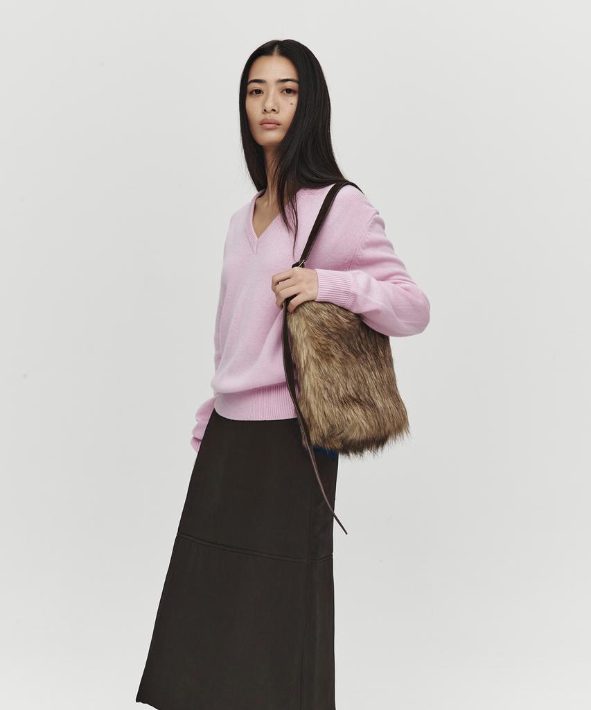 Hoite Cashmere Wool V Neck Knit (Pink)