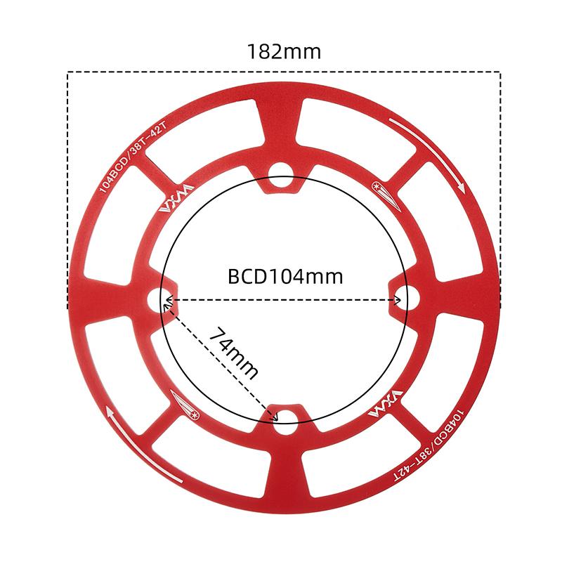 104BCD Bicycle Crankset Protective Cover Impact Resistant Light Weight Fit 32-42T Sprocket for Mountain Biking