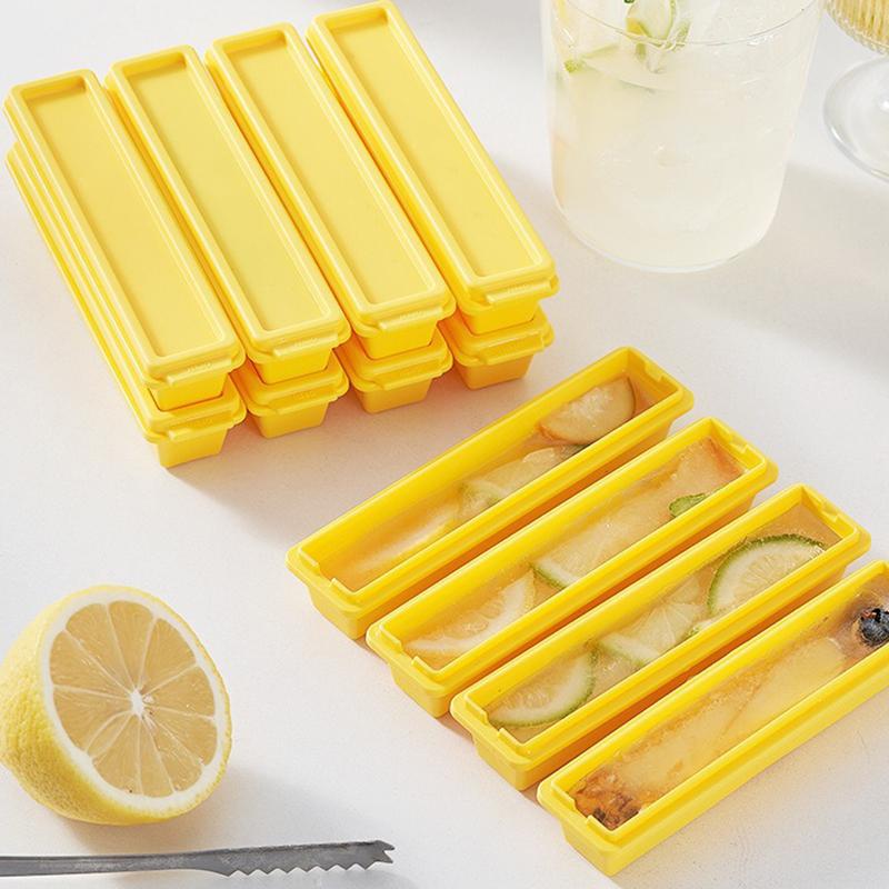 7pcs/set French Fries Shape Ice Mould Bar Grinding Tool Homemade Ice Cube Summer 6pcs Ice Grid 1pc box