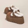 Women's High Platform Slippers Wedge Shoes Women's Outside Casual Chunky Sneakers Breathable Slippers