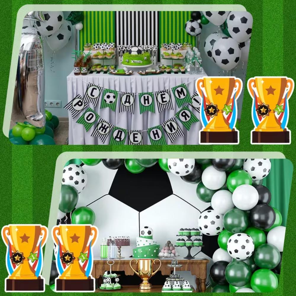 Football Player Birthday Party Boxes Cartoon Trophy Gift Packaging Boxes Dessert Table Candy Box Football Theme Party Supplies