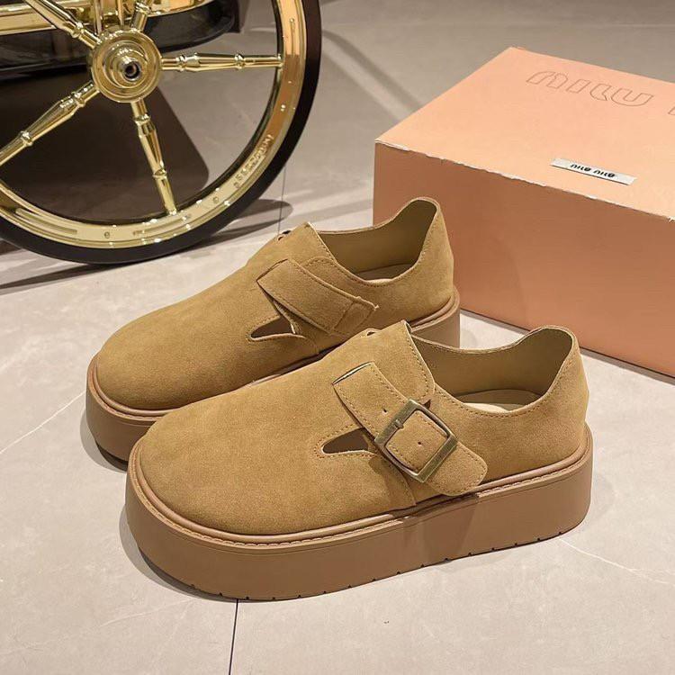 Retro viss iekļauts sieviešu pavasara un rudens jauni bieza zole, mafinu, universāli, augumu palielinoši, vienas pedāļa mokasīni, vieni apavi