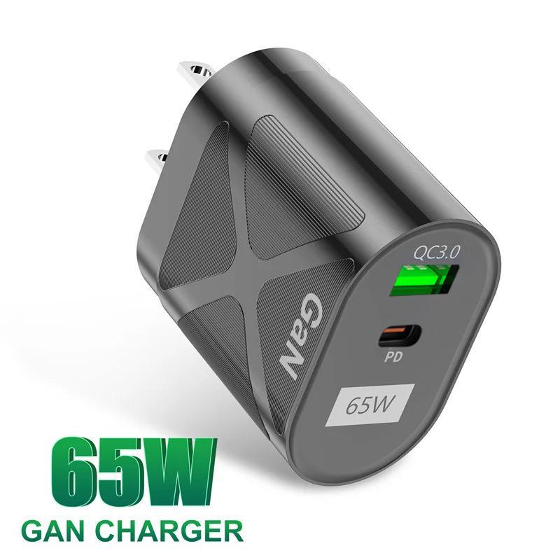 PD33W QC3.0 65W GaN Multi-Port Fast Charger with US Plug