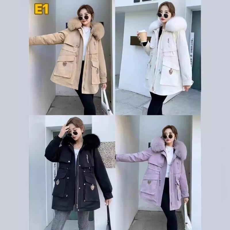 

2 new cotton-padded jacket student waist winter tooling jacket cotton-padded women M белый