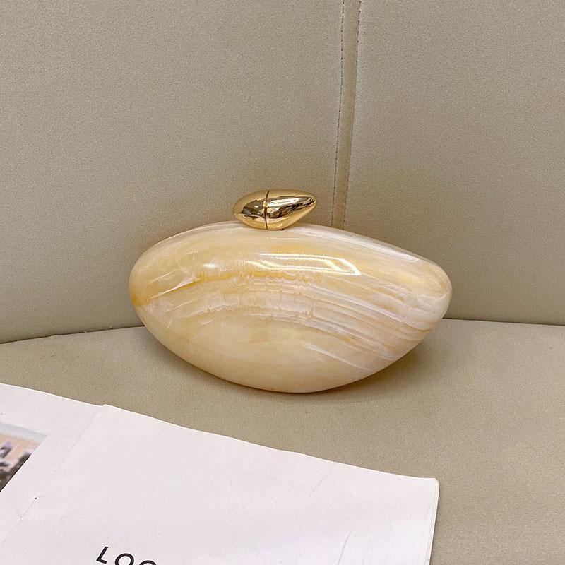 Chic Marmor Akrylväska: Elegant Gåsäggsdesign, Mångsidig Handhållen eller Crossbody Kvällsaccessoar