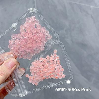 50 st DIY Nageldekoration 3D Rosa Kamelia Blomma Lila Rosor Nagelborrar För Manikyr Design Tillbehör