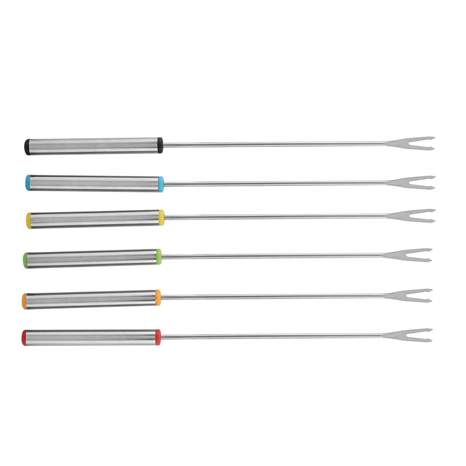 

6pcs Set Stainless Steel Chocolate Cheese Dessert Fondue Pot Forks Kitchen Tool Tableware
