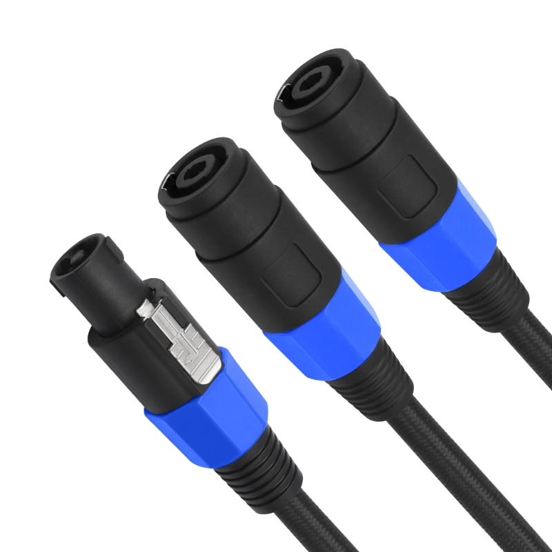 NL4FC Speak On Y Splitter Cable 1 Male To 2 Female Sound Adapter for Amplifiers and Speaker Connection
