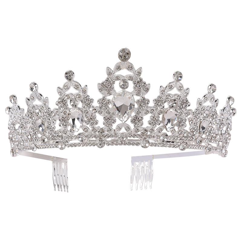 Корона невесты Ободок Сплав Стразы Свадебная корона Аксессуар для волос на день рождения Стильный ободок Аксессуар