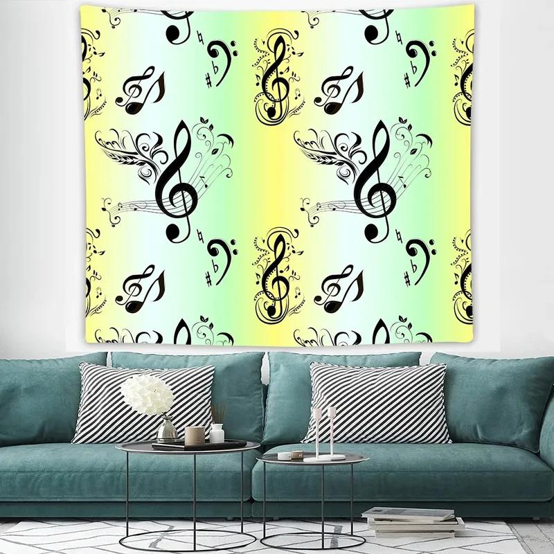 Living Room Bedroom Tapestry Creative Musical Note Pattern Fashion Home Decoration Tapestry