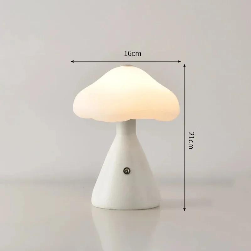 Mushroom LED Night Light Rchargeable Touch Dimming for Bedroom Desk Coffee Bar Decorative Ambient Creative LED Table Lighting