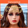 Simulation Elegant Gemstone Decoration Women Golden Headpiece With Tassel Design