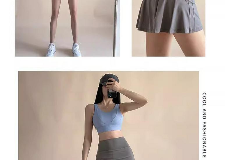 Plus Size Pleated Skort with Inner Lining for Running, Yoga, and Tennis