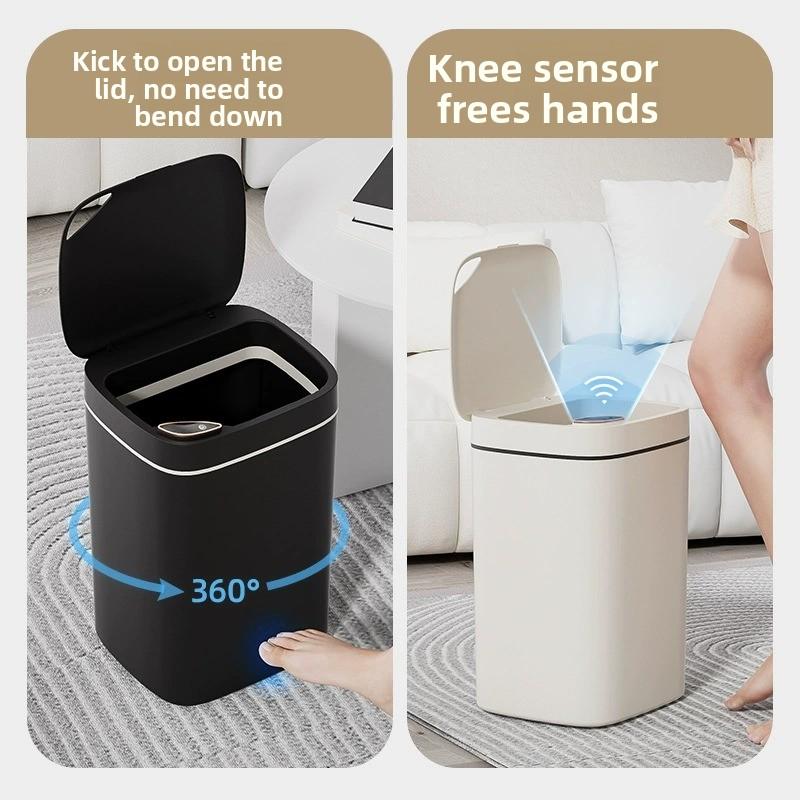 Cubo de basura inteligente con sensor automático para cocina baño y sala de estar
