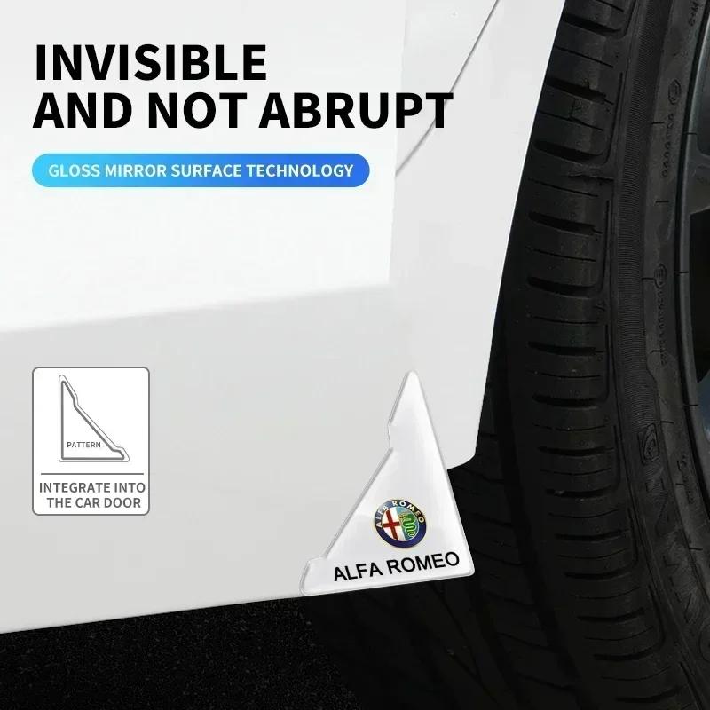 SVBKD1 2pcs/set Car Door Corner Transparent Protective Stickers For Alfa Romeo 4C 159 166 Spider Giulia Giulietta 156 Mito 8C GT