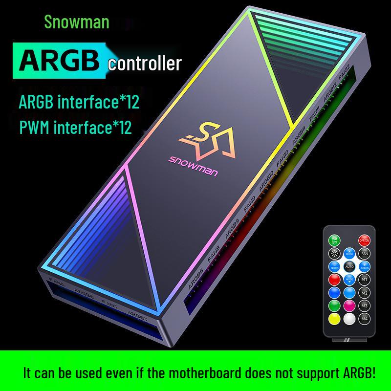 5v3 ARGB Fan Controller with Remote & Sync Hub for PC Cases