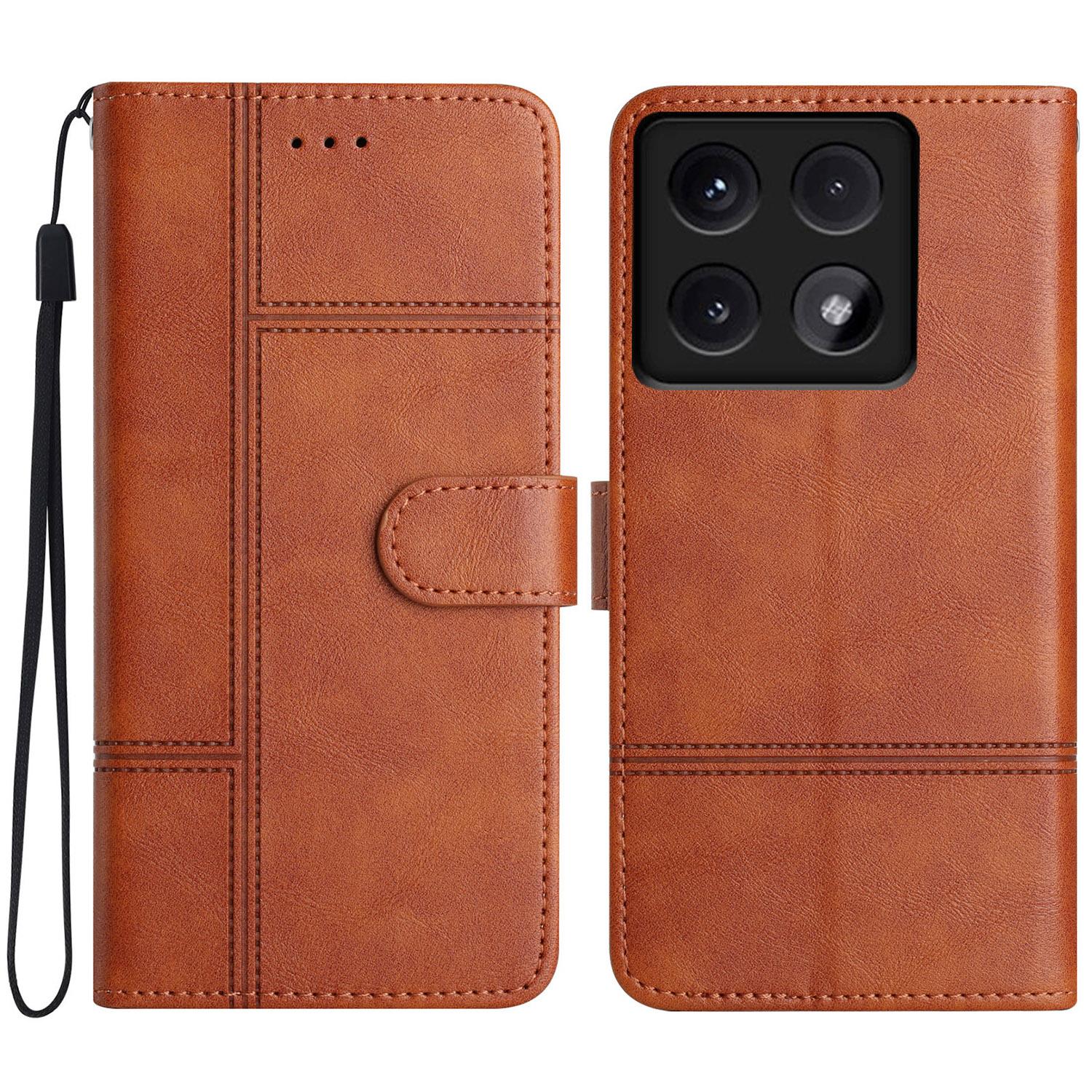 For Xiaomi 14T Case Line Imprinted PU Leather Wallet Phone Cover A