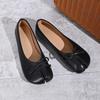 Scarpe Basse da Donna in Morbida Pelle con Punta Divisa e Fiocco - Collezione 2026: Versatile, Bocca Stretta, Design Slip-On