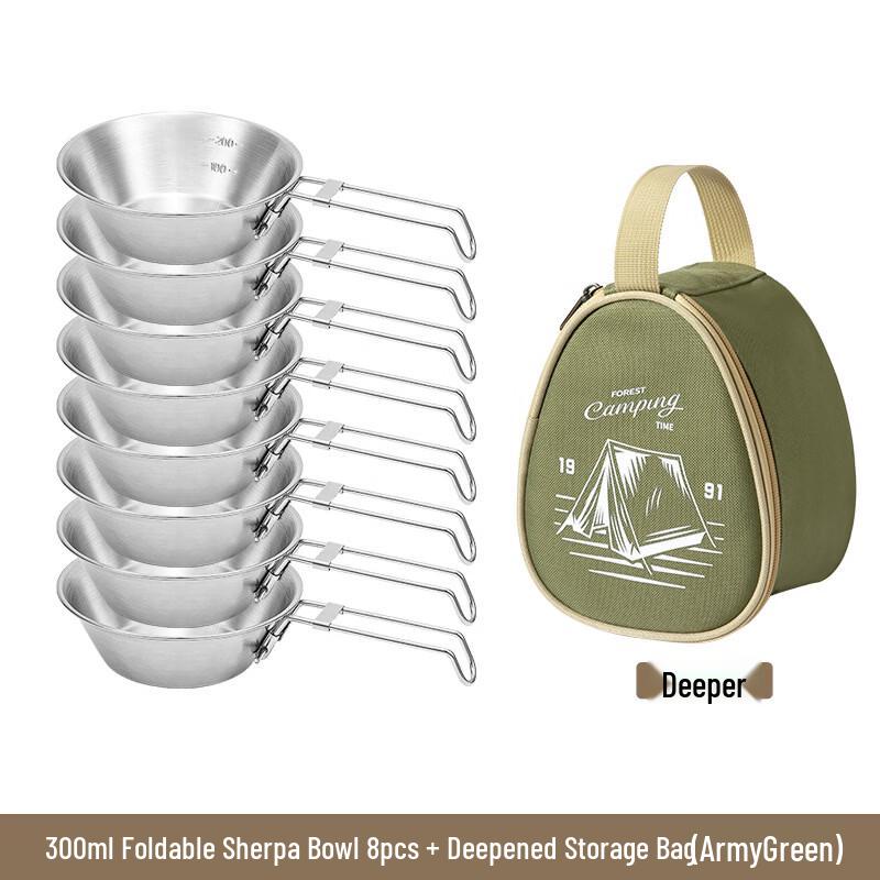 OEING Outdoor Foldable Camping Sierra Bowl Set