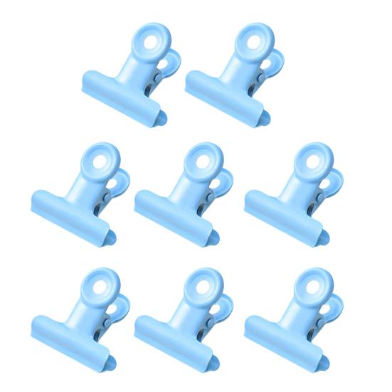 

8PCS Binder Clips Round Tail Safety Design Metal Clips Stable Clamping Force Macaron Fresh Color Clips Rust Resistant Office School Supplies світло-синій колір