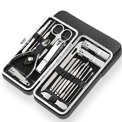 19-in-1-Edelstahl-Maniküre-Set, professionelles Nagelknipser-Set mit Pediküre-Werkzeugen, Trimmer für eingewachsene Zehennägel