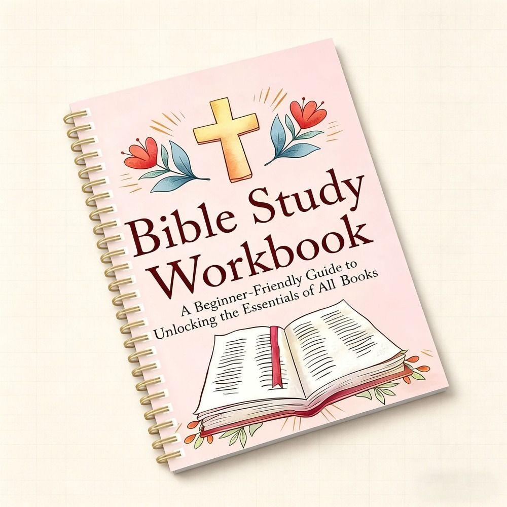 Spiral Binding Bible Study Workbook Guided Pages Prayer Reflection Notebook Bible Study