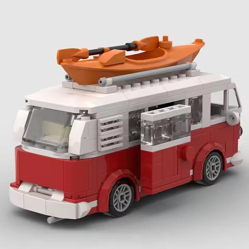 Technisches Auto T1 MOC Wohnmobil Fahrzeugmodell Bausteine Kindergeschenke Stadtauto Spielzeug Festival Party Geschenke