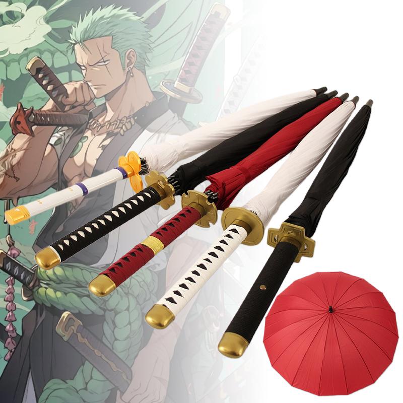 Alleiniger Zoro Katana Regenschirm Schwert Regen Schwarzer Sonnenschirm Roronoa Zoro Anime Cosplay Requisite Echtes Japanisches Katana Säbel Regenschirm Sonnenschirm
