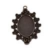 Antique Flower Frame Oval Bezel Charms For DIY Projects Glass Blank Tray Base