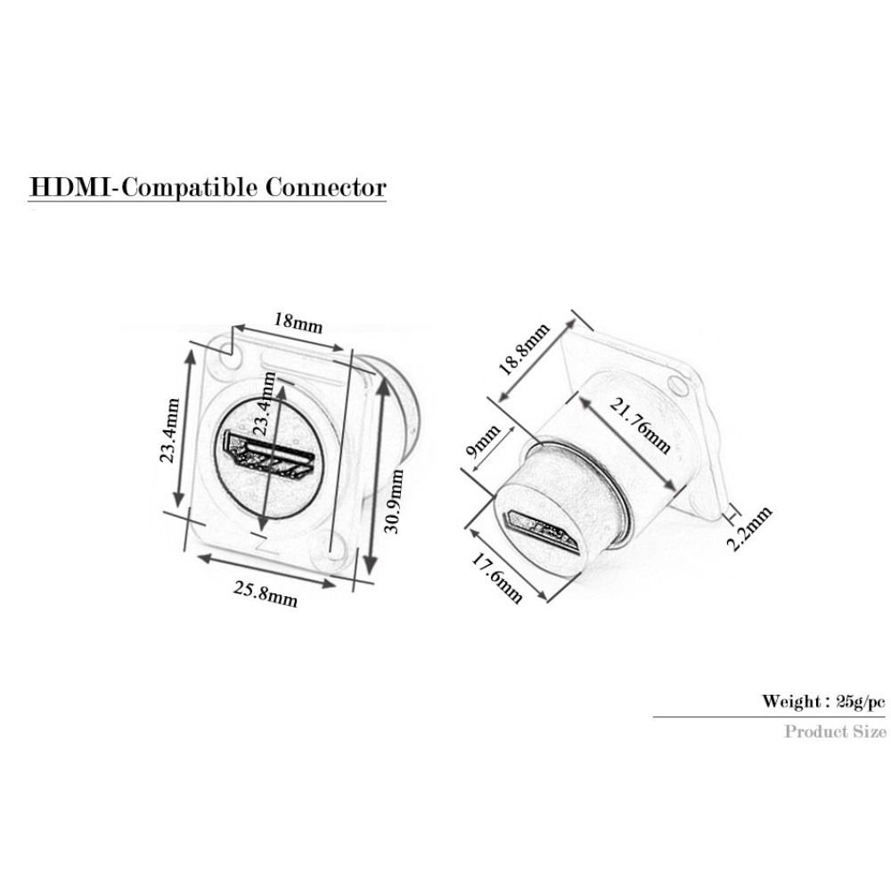 module USB connector Electronic Connectors Female to Female Jacks Panel HDMI-Compatible Socket