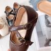 Kids Flat Shoes Vintage Square Toe Soft Sole Shoes