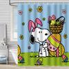 Easter Rabbit Waterproof And Mildew-Proof Polyester Bathroom Shower Curtain Shower Curtain Partition Curtain Free Of Punching