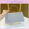Pu Folded Clutch Handbag For Women With Zipper Pocket And Chain Strap