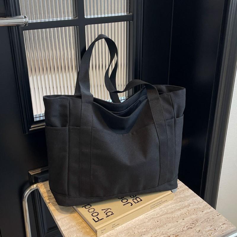 New Cross-border Canvas Large-capacity Shoulder Bag All-matching Commuter Student Class Handbag Casual Tote