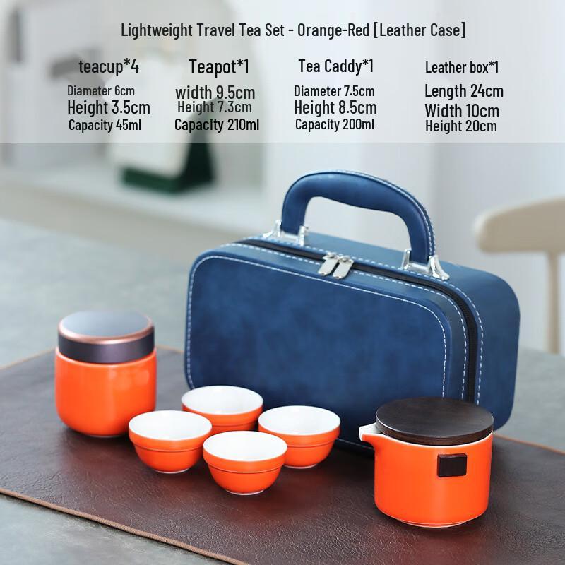

LISM Portable Ceramic Travel Tea Set - 1 Pot 3 Cups