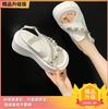 Height-increasing platform sandals women's 2025 new summer wear high-end silver European station muffin beach sandals