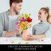Netoxické 756 ks Kytice umělých květin Stavebnice s vázou DIY Plastové květiny Cihličky Dětské hračky Dětský dárek Domácí dekorace