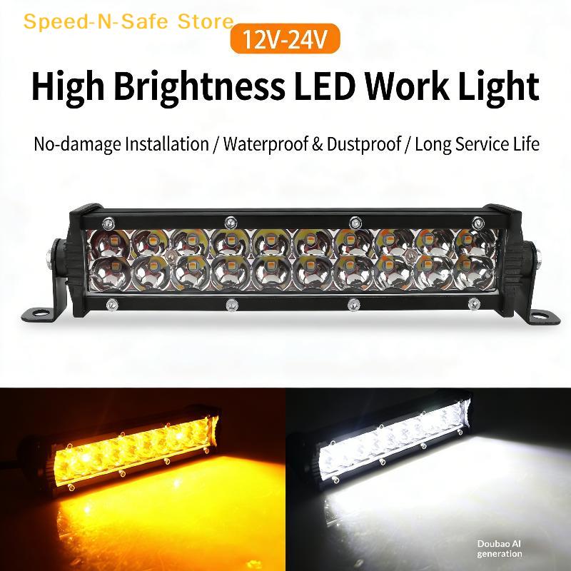 8.5 Inch Slim LED Light Bar For Truck Tractor, Small LED Pods Off Road Driving Auxiliary Fog Lights 60W 6000lm, Waterproof