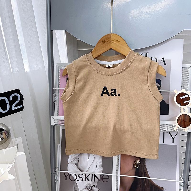 Girls' Trendy Summer Skirt & Sleeveless Top Set AXA585