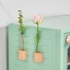 Decorative Wood Test Tube Vases With Magnetic Base Hydroponic Plant Display Vases Refrigerator Magnet For Home Decors