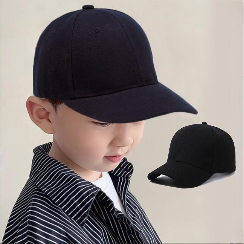 8pcs Adjustable Hat Solid Color Kids Baseball Cap Boy Girl Solid Color Cotton Adjustable Hats Snapback Hip-Hop Sun Hat Wholesale
