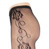 Black Sexy Girl's Side Rose Long Stocking Jacquard Pantyhose Tights Fishnet Net