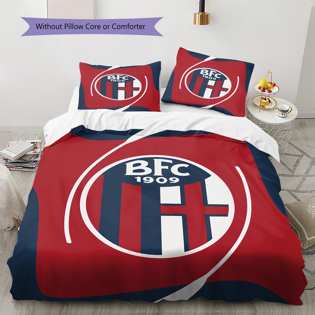 Bologna FC Pattern Bedding Home Decoration Birthday & Festival Gift (1 * duvet cover + 2 * pillowcase, without core)