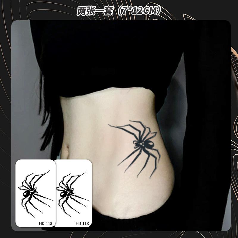 Spider Herbal Temporary Tattoo, Waterproof Long-Lasting Half Sleeve, Juice Tattoo for Men Women, Non-Permanent