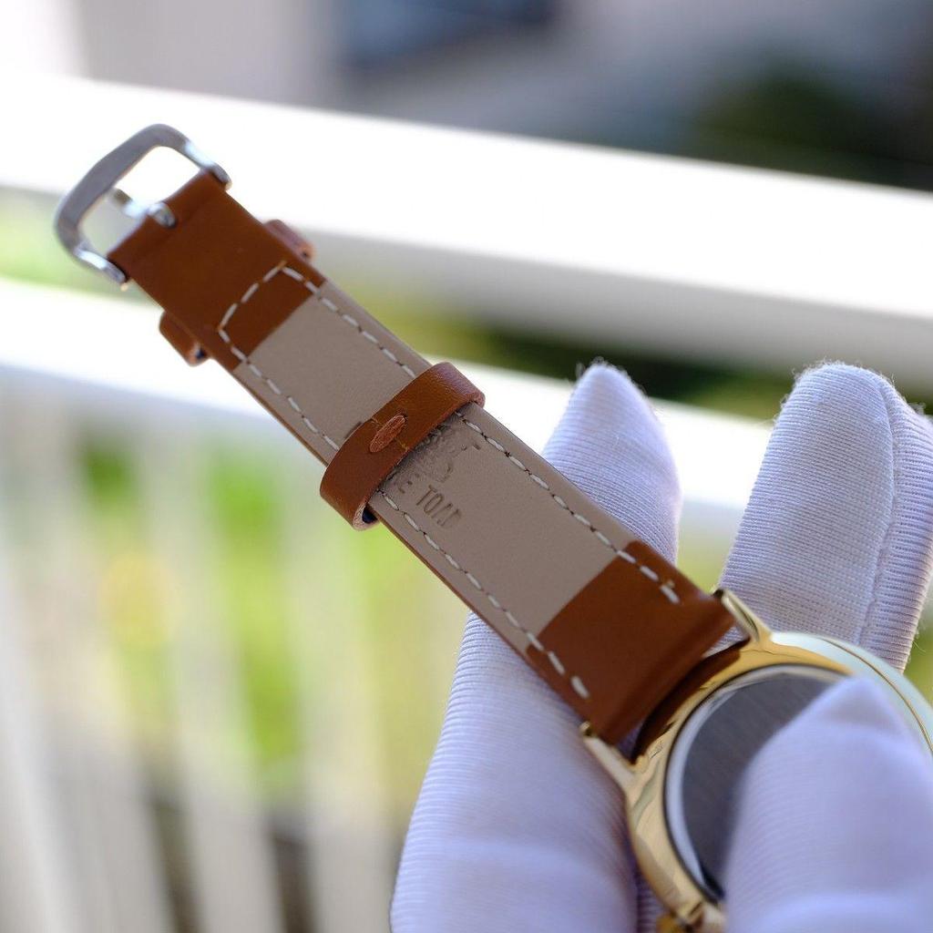 Used [In operation] SEIKO brown leather quartz watch gold case OMEGA