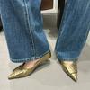 New Brand Fashion Luxury Metal Pointed Toe Fine Heeled Shallow Mouth Women's Shoes Sexy Banquet Dress Wedding High Heels Female