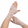 Thin Fabric Lace Sunscreen Gloves Flower Pattern Arm Sleeve Bridal Short Gloves  Tattoo Covering